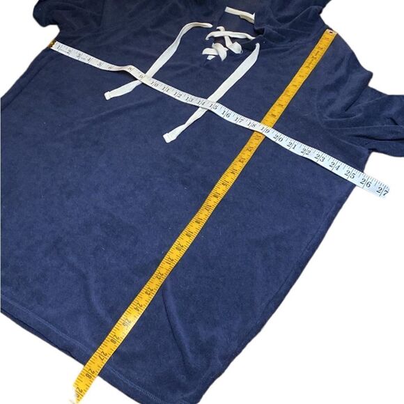 ANYBODY Baby Terry Hoodie with Lace-Up Tie Front - Picture 6 of 9